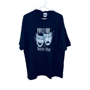 Motley Crue Theatre of Pain T-Shirt Mens 2X Black 2005 Vintage Vinyl Band Tee